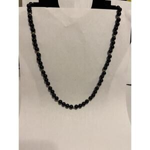 Pearl Necklace Black faux Lobster clasp.